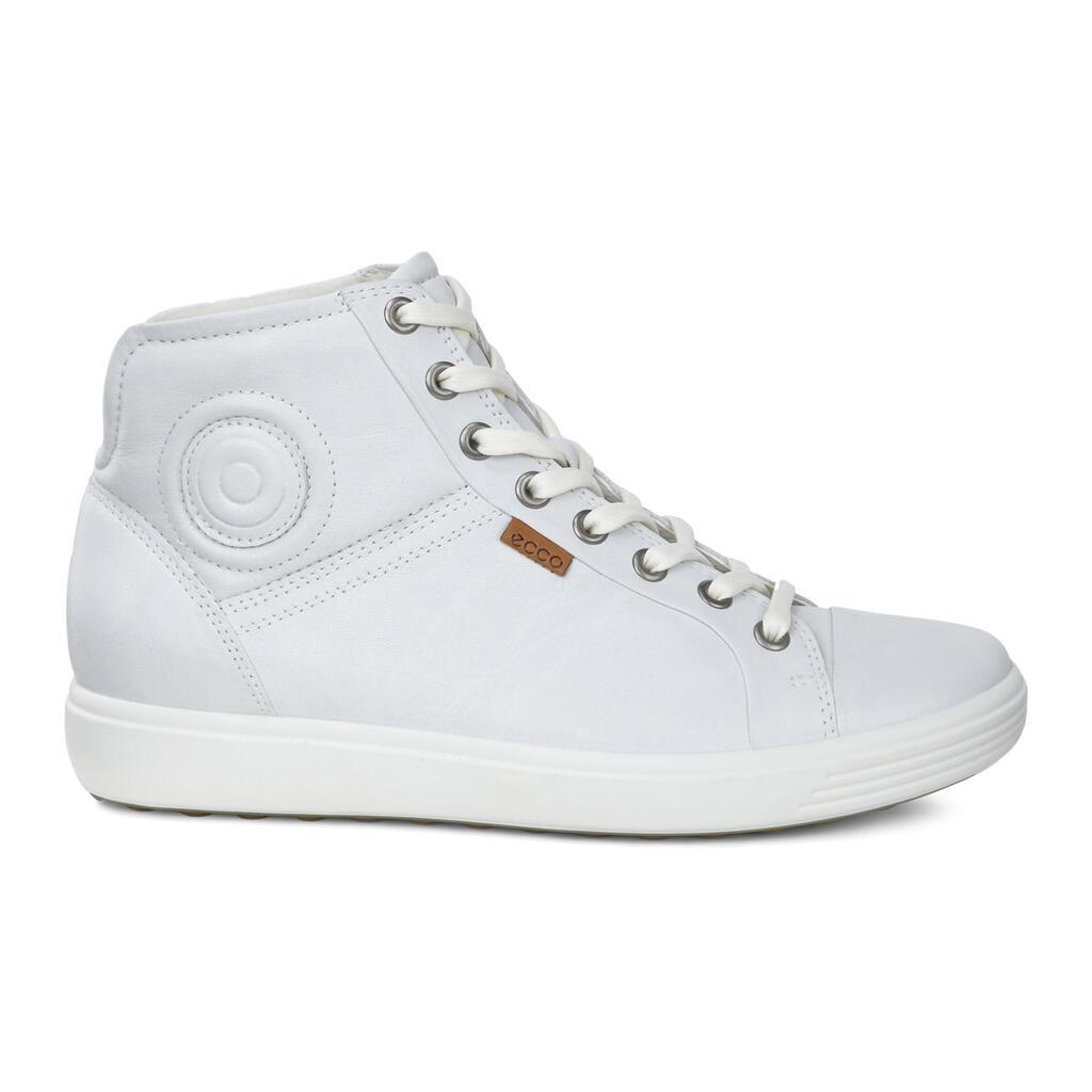 Ecco Soft 7 High Top Womens Sneakers White - India BXS-659320